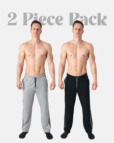 Pantoneclo Men's Knit 2 PCs Pack Lounge Trouser