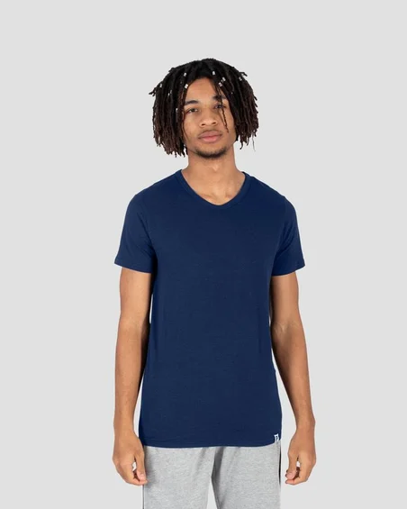T-shirt με V λαιμό από μαλακό βαμβάκι