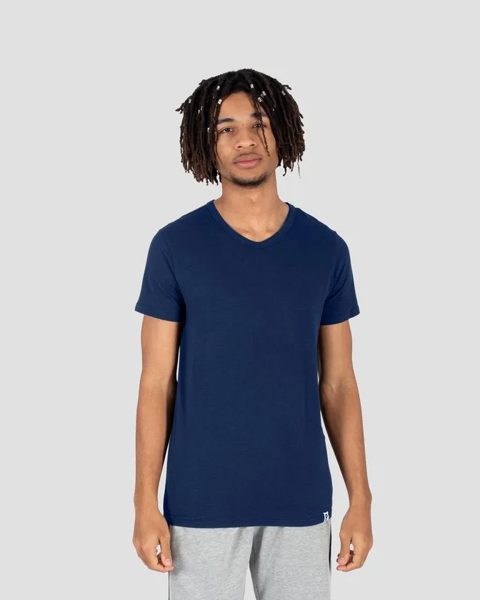 T-shirt με V λαιμό από μαλακό βαμβάκι